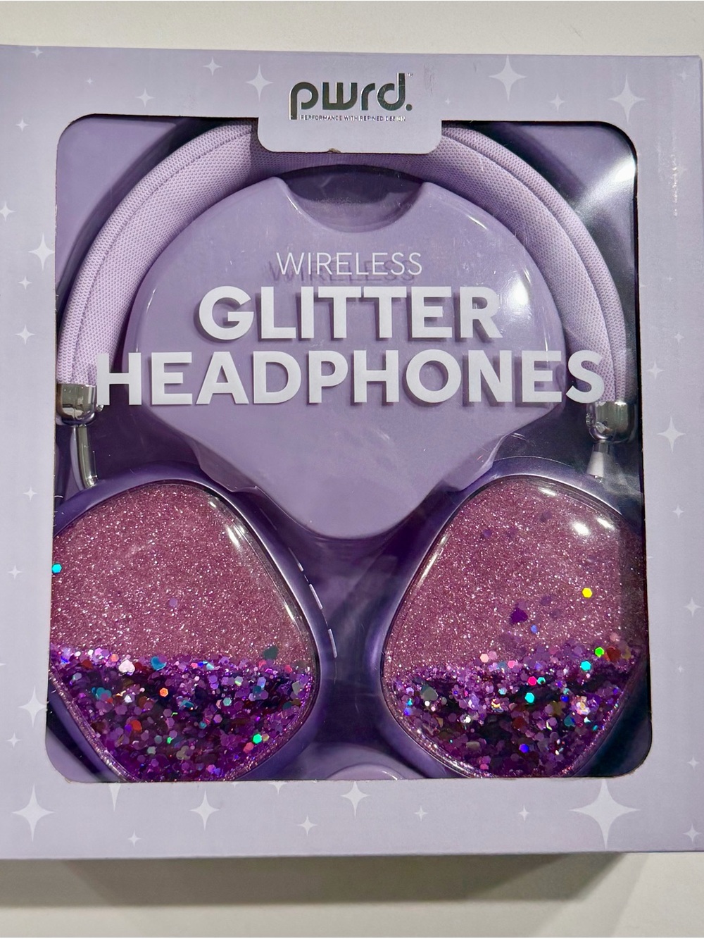 Wireless Glitter Headphones — Purple Sparkle Ear Cups